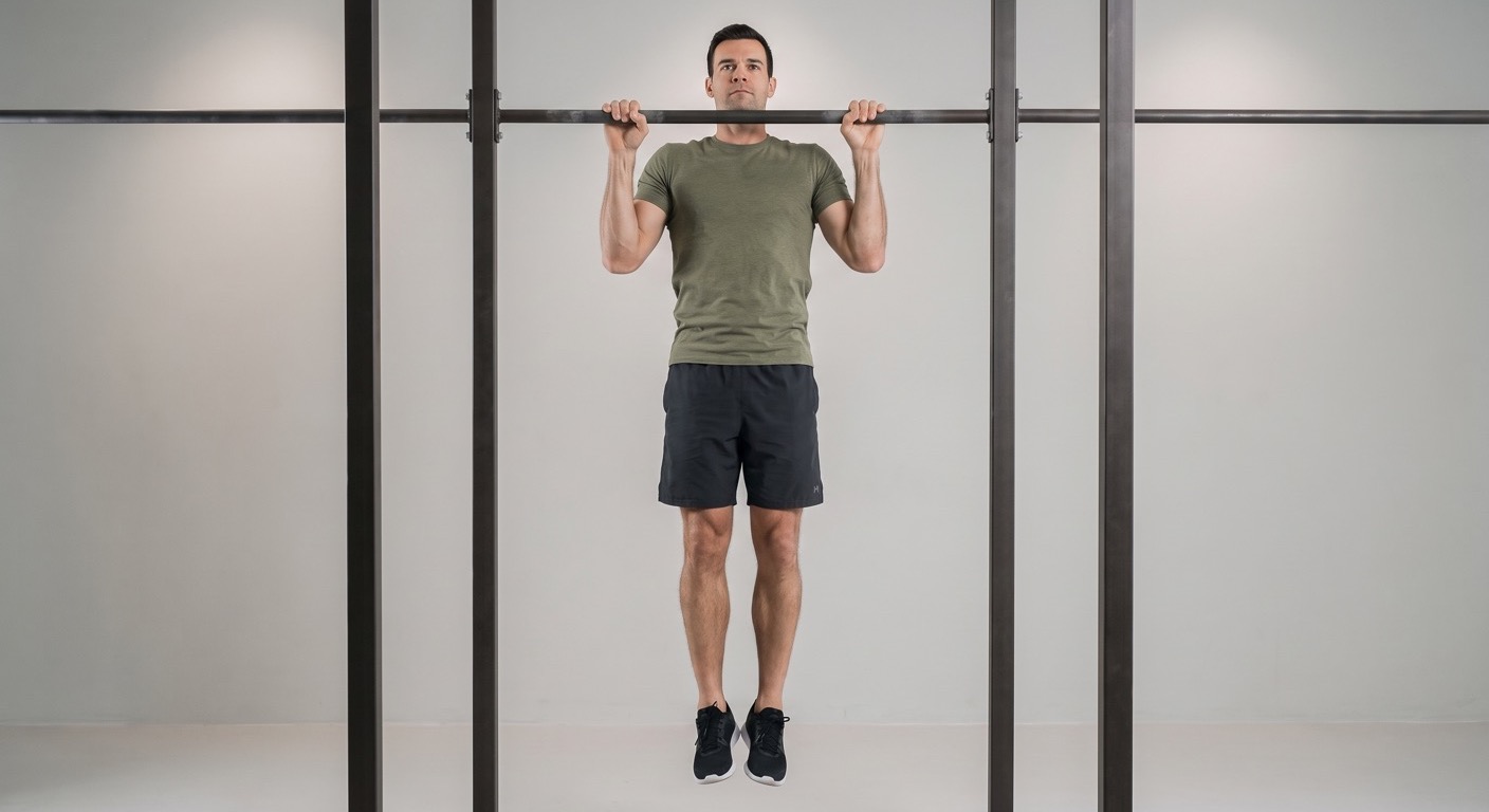 Sportler führt einen Chin-up im Untergriff aus